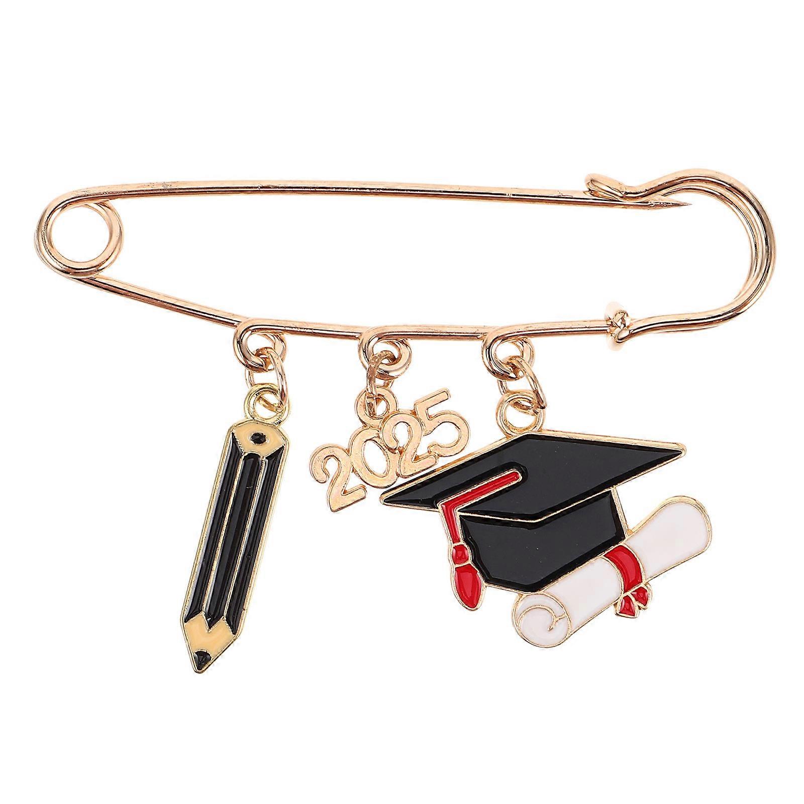 Graduation Badge Pin Multi Color Metal Brooch For Graduates Celebration 6 70X4 70X0 50CM Commemorative Accessory Cap Shape 1Set