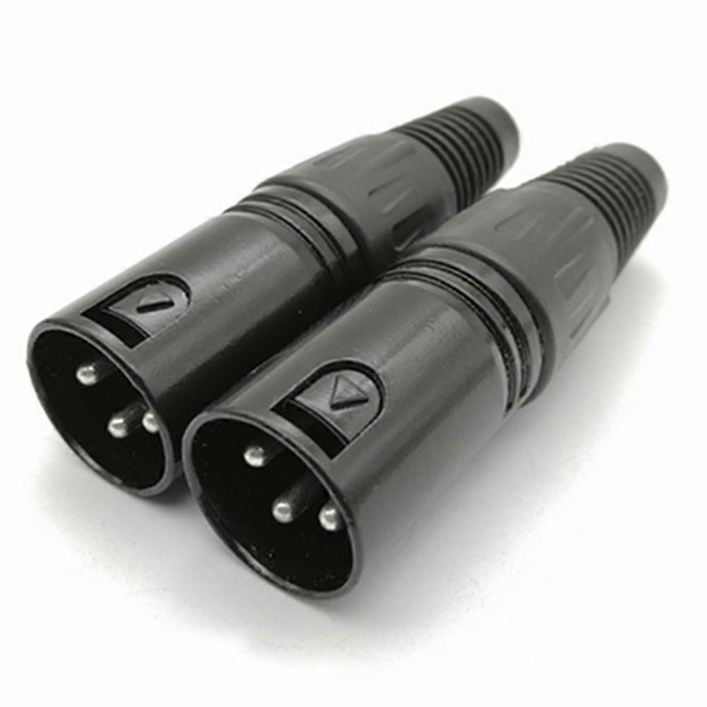 Three-Core Xlr Connector 5Pcs Black Versatile 3-Pole Connector for Microphone