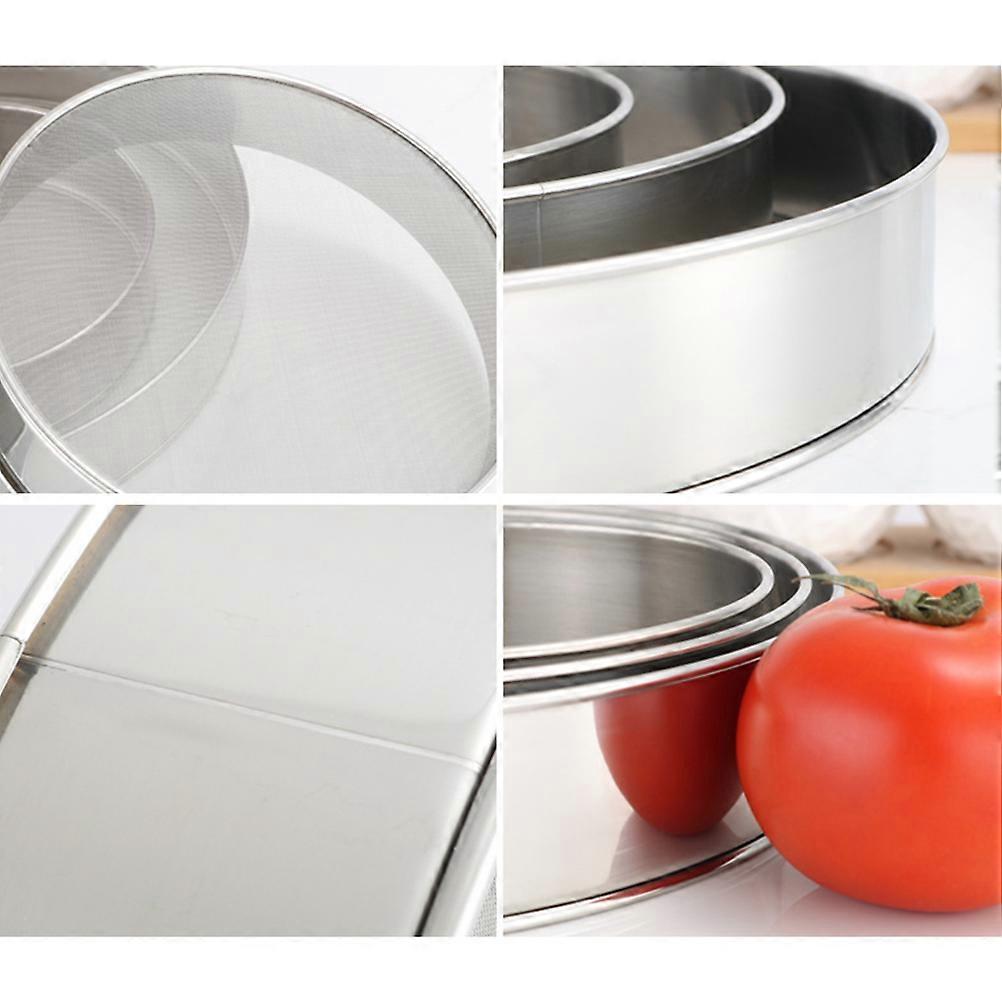 נירוסטה אבקת מסננת מסננת מרובעת אפיית בישול ביתי 25 ס"מ 3 יחידות