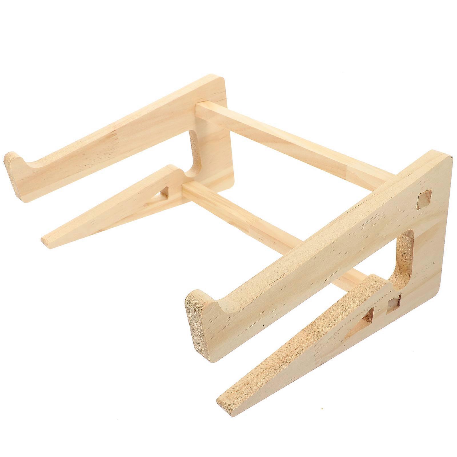 Pen Notebook Riser Wooden Laptop Stand Support Portable