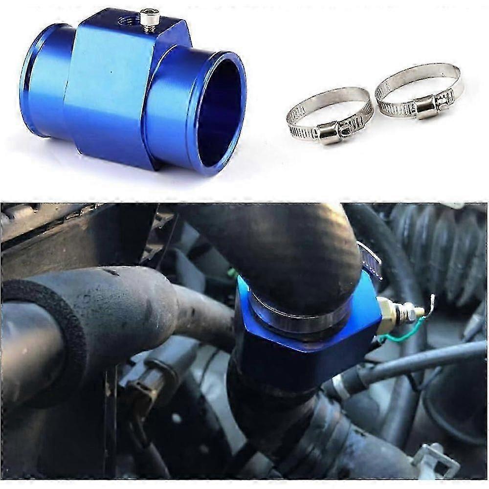 Water Temp Joint Pipe, Car Aluminum Alloy Water Temperature Sensor Adapter, Universal Sensor Gauge Radiator Hose Adapter Clamps, Automotive Engine Rad