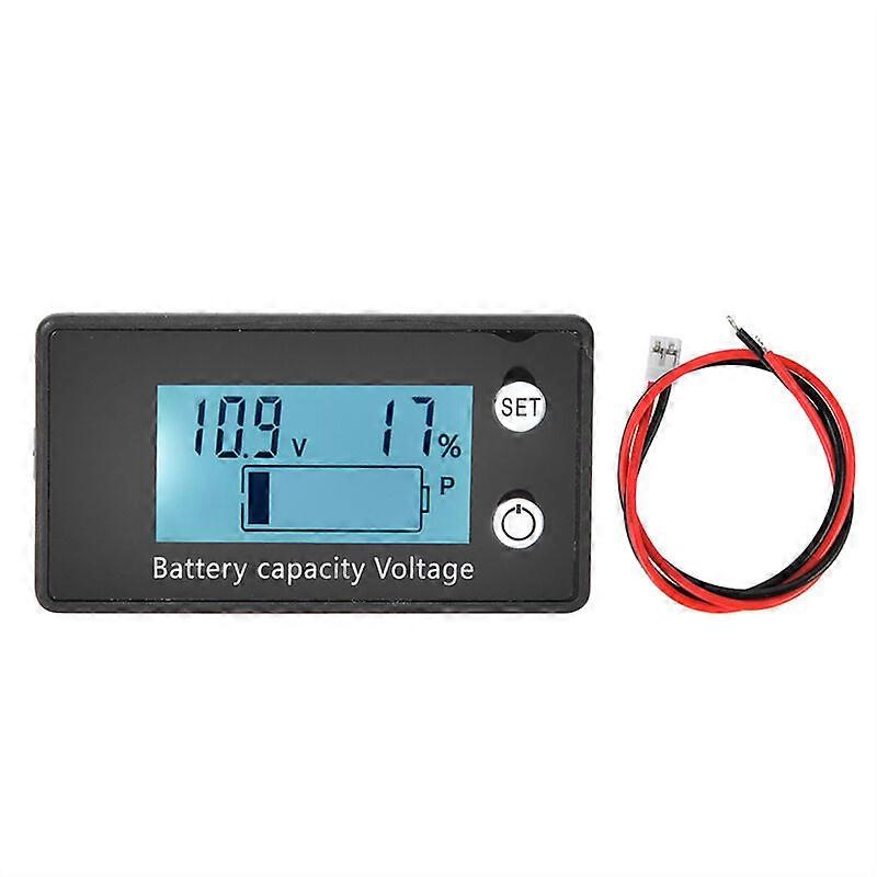 LCD Digital Voltmeter, Handheld, Battery Voltage, Industrial Tool, DC 10-100V ((10-100V) White Alarm Temperature)