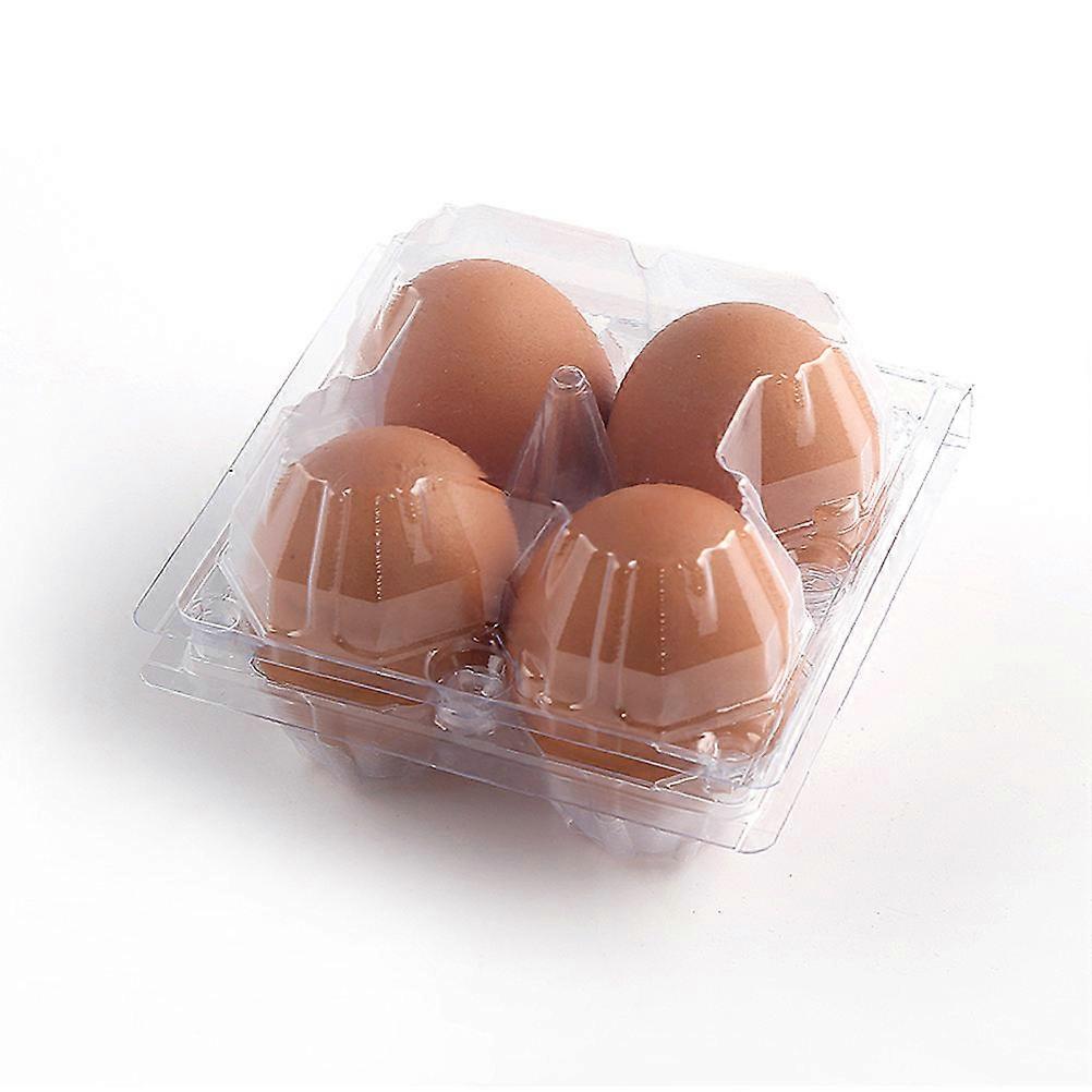Egg Crate Plastic Egg Tray Transparent Egg Carrier Camping 4 Grids 10.30X10.10X6.80CM Large Capacity 50Pcs