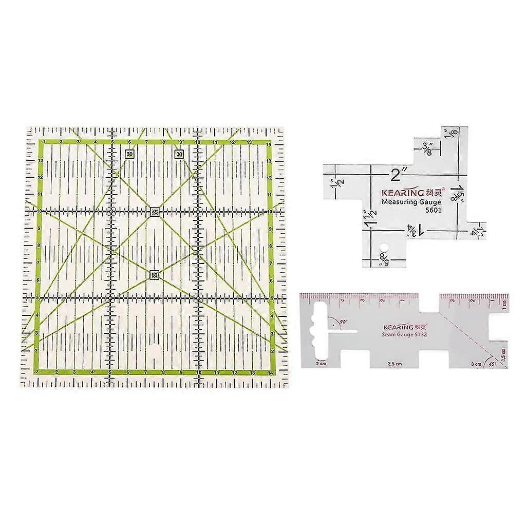 3pcs PVC Patchwork Quilting Measuring Gauge Ruler - Sewing Measurement Tool