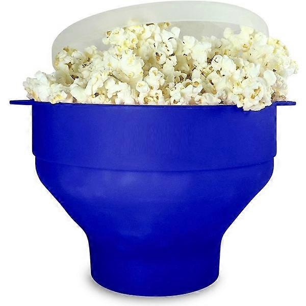 Collapsible Silicone Popcorn Bowl - Blue