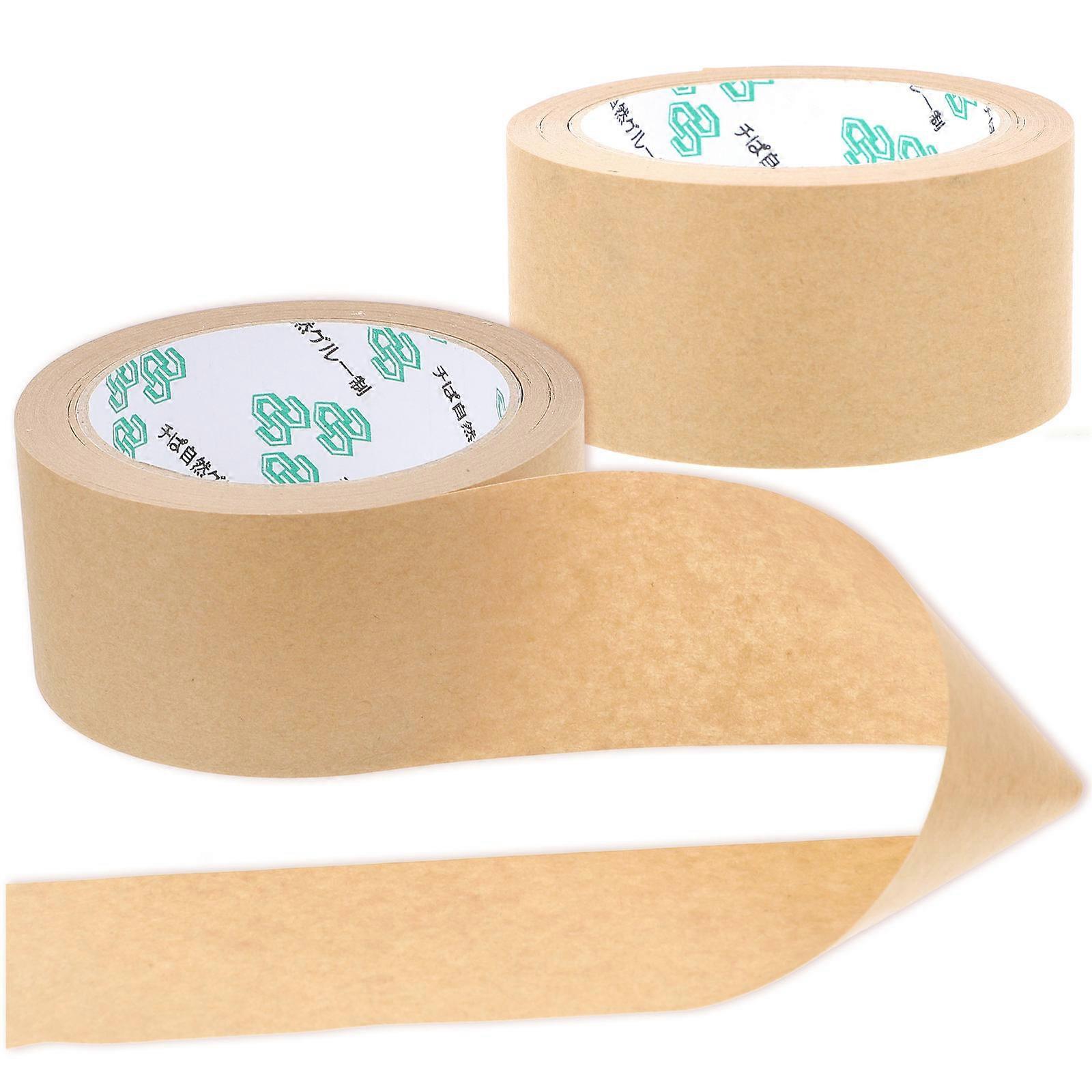 Tape Roll White Kraft Paper Tape Box Sealing General Users 2Pcs