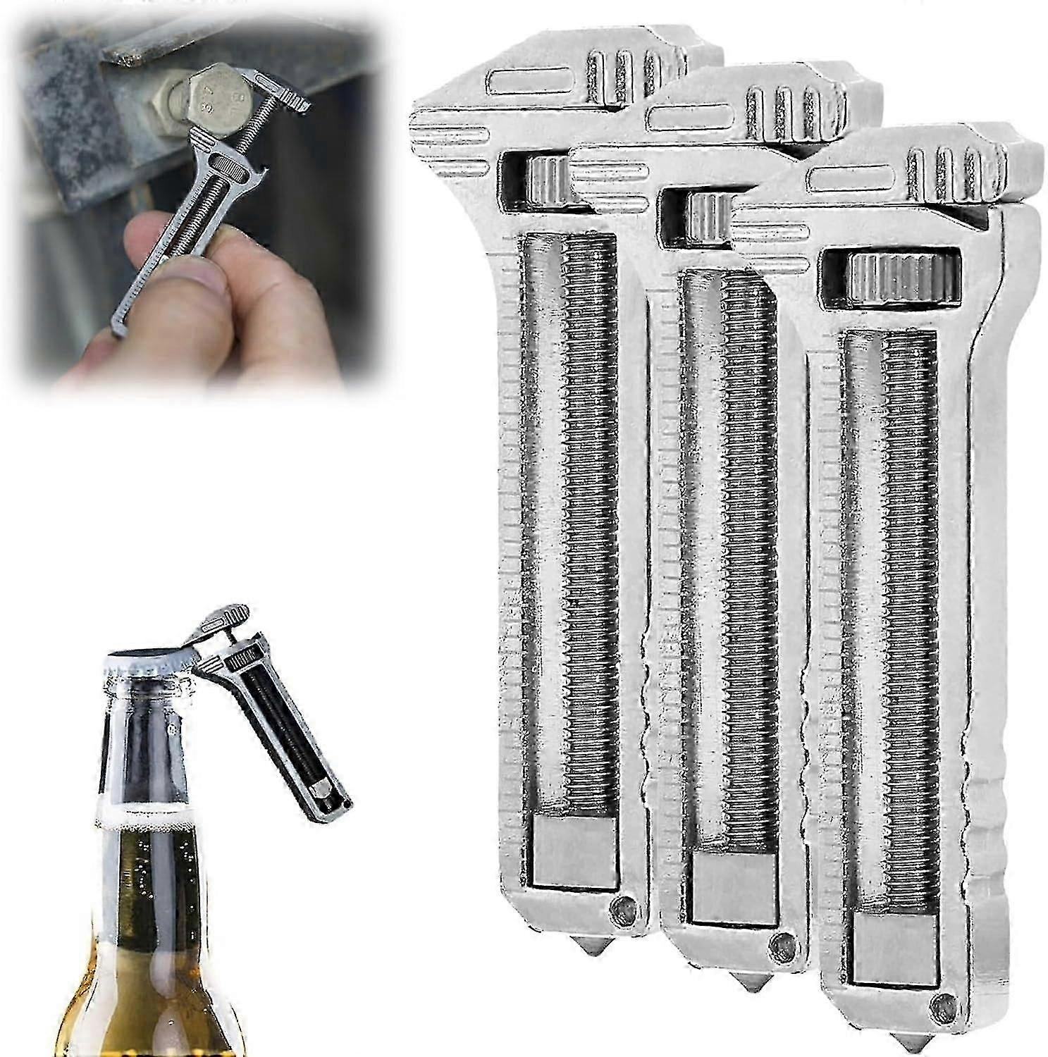 Mini Multitool Wrench, Compact Titanium Multitool, Mini Alloy Multi-Tool, Can and Bottle Opener for Everyday Prep, Camping & Hiking