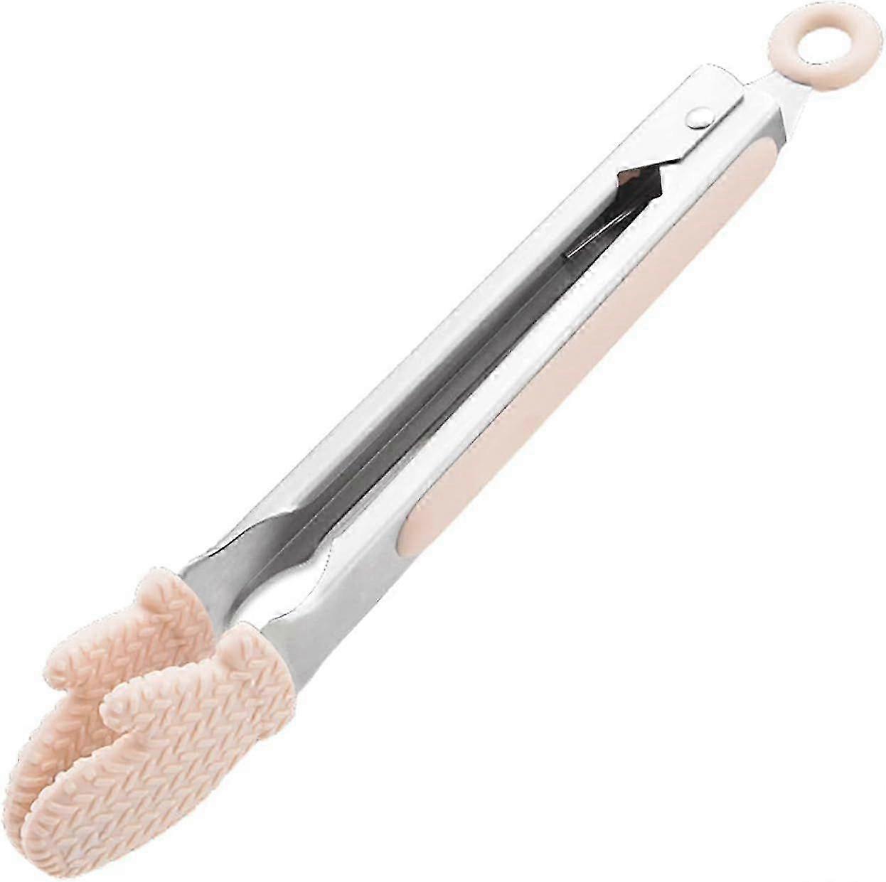 Ergonomic High-Temperature Non-Slip Food Tongs with Long Handle and Anti-Scald Design Suitable for Various Culinary Needs (Pink)
