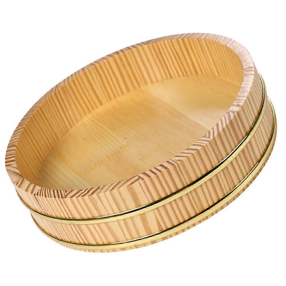 Sushi Bowls Sushi Bucket Wooden Storage Banquet Khaki 24.5x24.5x7cm 1Pack