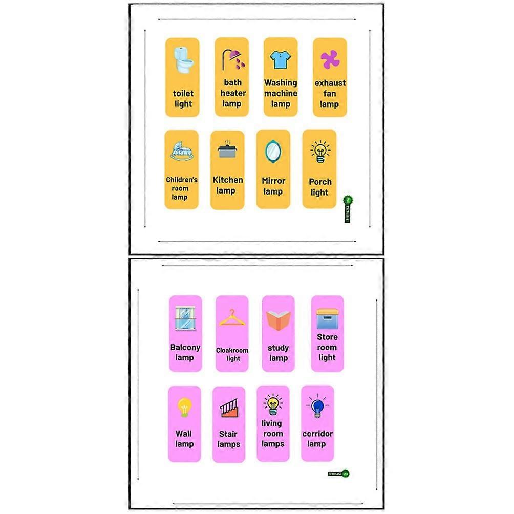 Switch Label Stickers - 2 Sheets Glow in the Dark Labels for Light Switches, Self-Adhesive, Easy to Apply