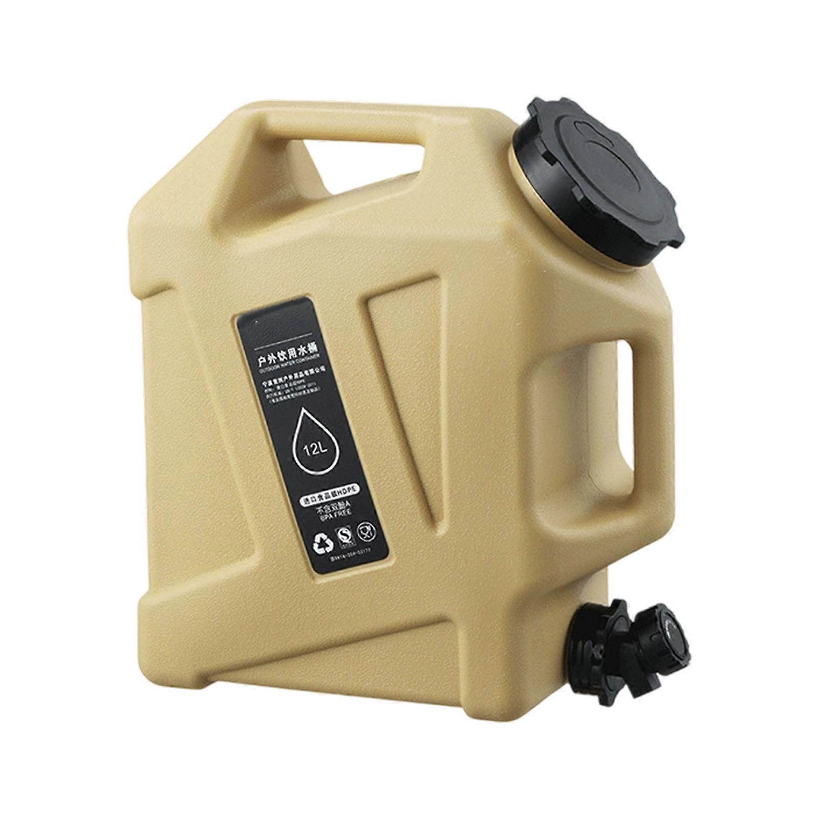 קומפקטי מיכל אחסון מים קמפינג מקום חיסכון במים מתקן להובלה קלה וחלוקה 12 ליטר חאקי PE ta