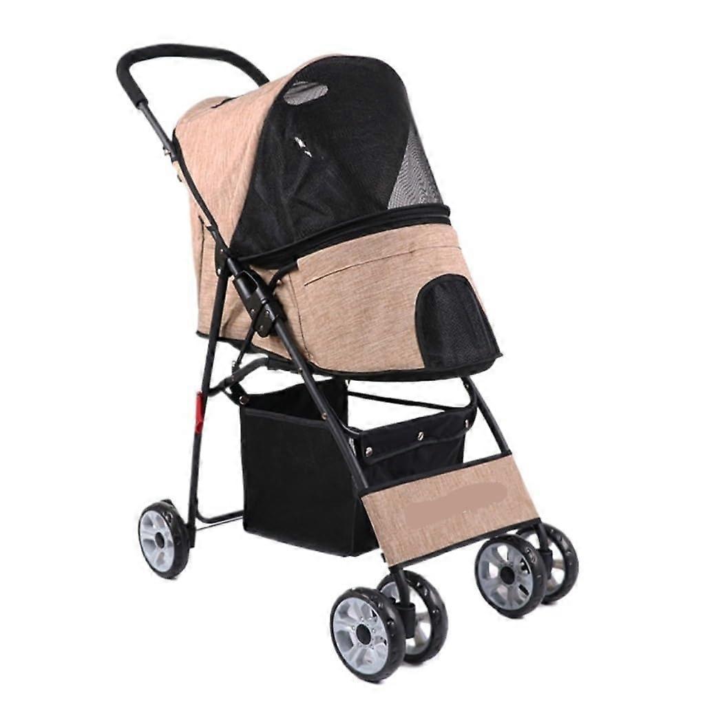 Pushchair for Pets, Lightweight Folding Pet Pram for Cats, Four Wheel Stroller, Size L 15 x B 7 x H 31 cm