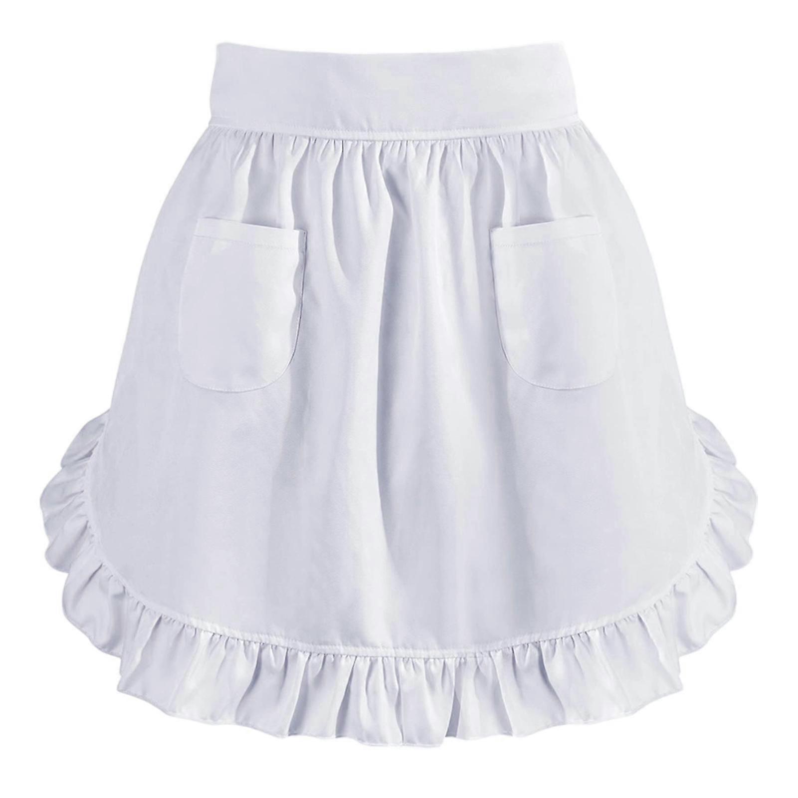 Waist Apron Half Apron Lightweight Multifunctional with 2 Pockets Cooking