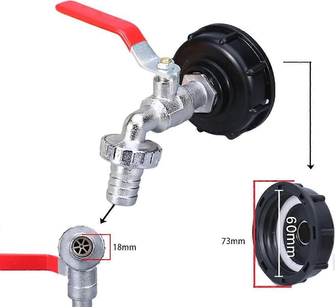 1000L Tank Faucet with Garden Hose Faucet Adapter, S60X6 IBC