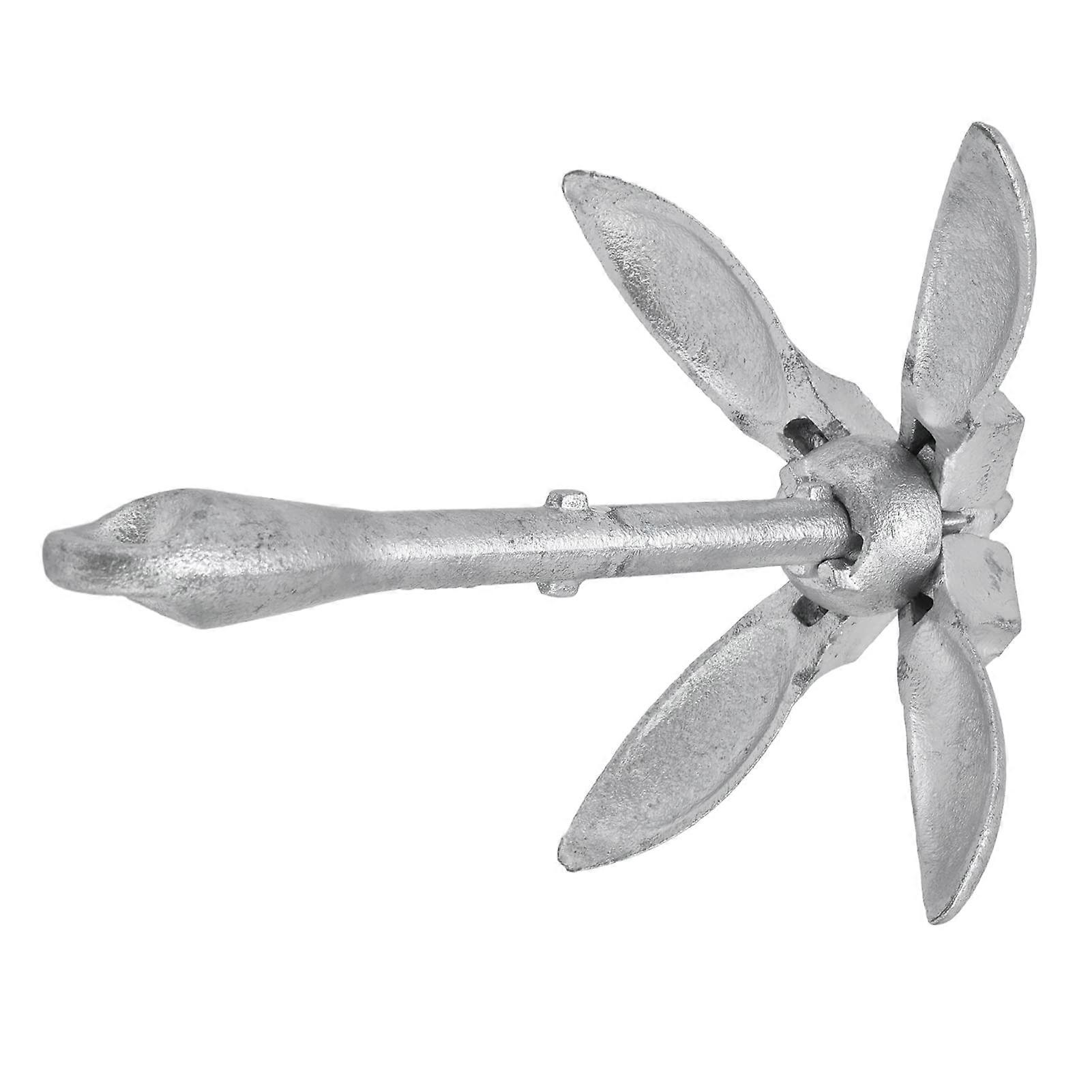 Kohlenstoffstahl Faltbarer Bootsancker 1,5 Kg Grapel 4 Fluke für Kajak Kanu Langlebig Silber Verzinkter Stahl