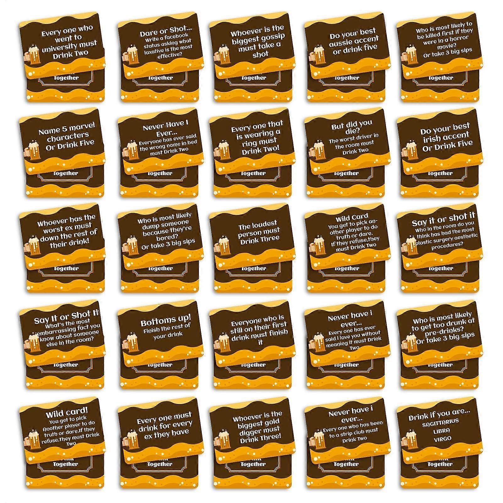Drinking game for adults for parties, drinking game cards for adults deck of 50 cards Special drinking cards for card games to promote friendship