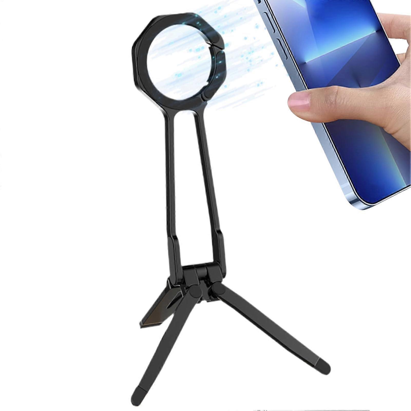 Magnetic Tripod Foldable Pocket Size Travel Tripod 360 Degree Rotation 6.22 x 2.24 Inch Phone Holder Video Recording Tool for Photography Vlog