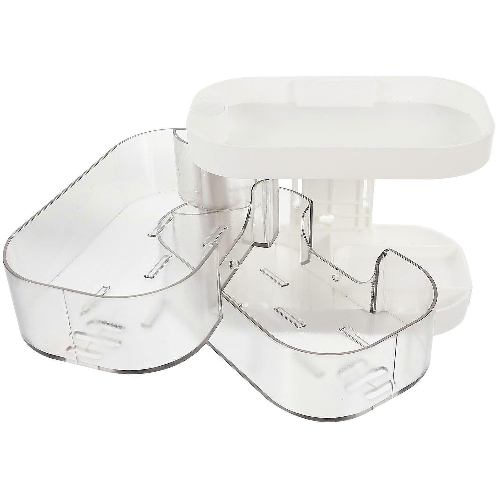 Wall-Mounted Soap Box Rotatable Soap Holder Hooks Design Bathroom Use