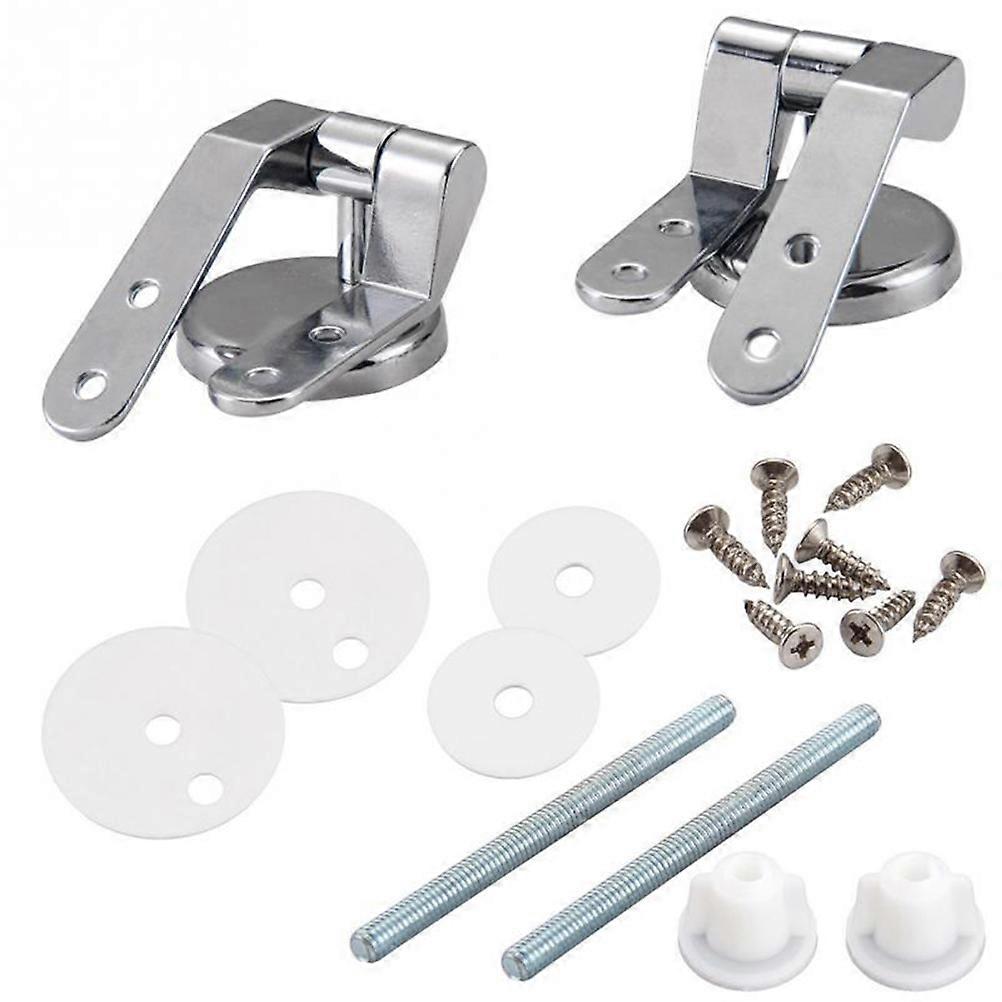 Toilet Lid Seat Hinges Bolts Zinc Alloy Replacement Toilet Seat Hinge Mountings Fittings with Bolts and Nuts for Home Renovation 1Set