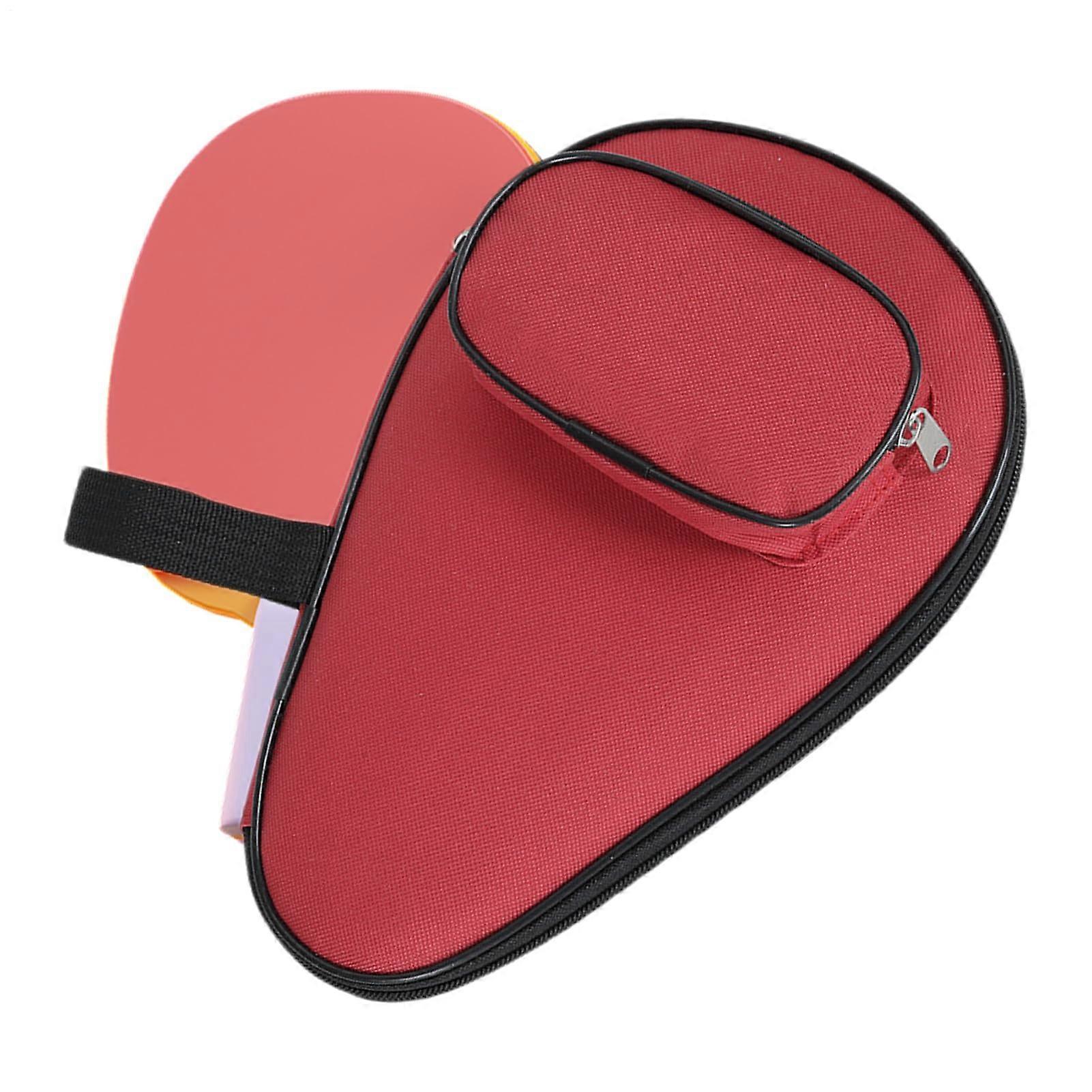 Table Tennis Paddle Cover  Racket Storage Bag, Paddle Protective Cover  Case with Ball Bag, Red