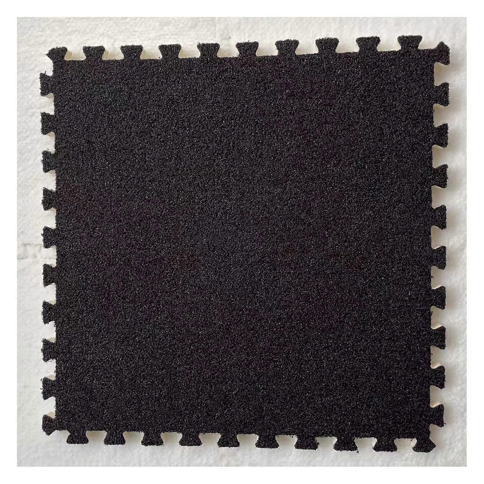 16 pieces of thickened interlocking plush foam floor mats, 61 x 61 cm, fluffy square foam floor tiles, Sooam floor tiles, white, black.