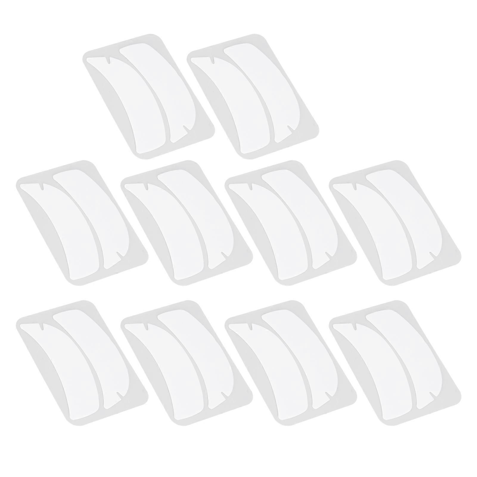 10 Pairs Eyelash Extension Under Eye Gel Pads Notch Flexible Silicone Reusable Eyelash Extension Patches White