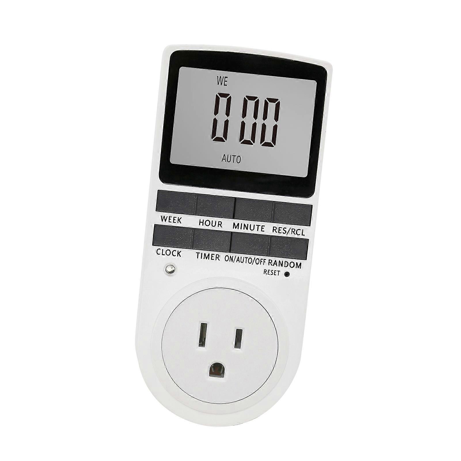 Digital Timer Switch Socket Digital Electronic Timer Switch LCD Display Plug in Programmable Time Switch Energy Saving Intelligent Electronic Timing 