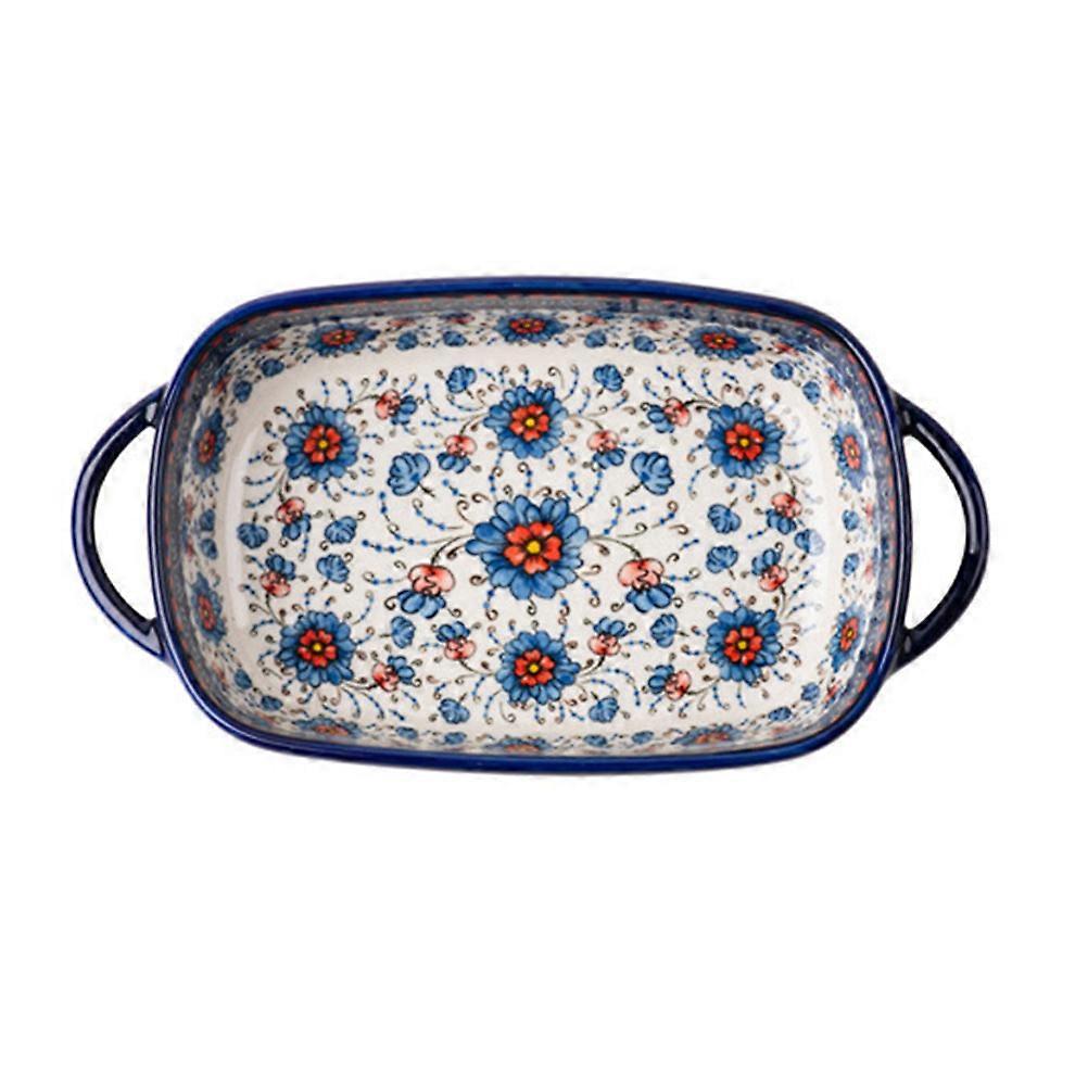 Household Baking Bowl for Home Use Double Handle Ceramic Rice Baking Bowl