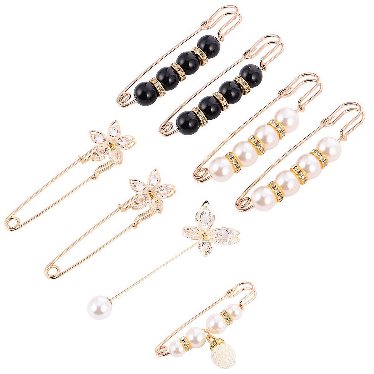 Adjustable Waist Pins Set of 8 Retractable Brooches for Dress and Skirt Waistline Adjustment Lightweight Clothing Fasteners