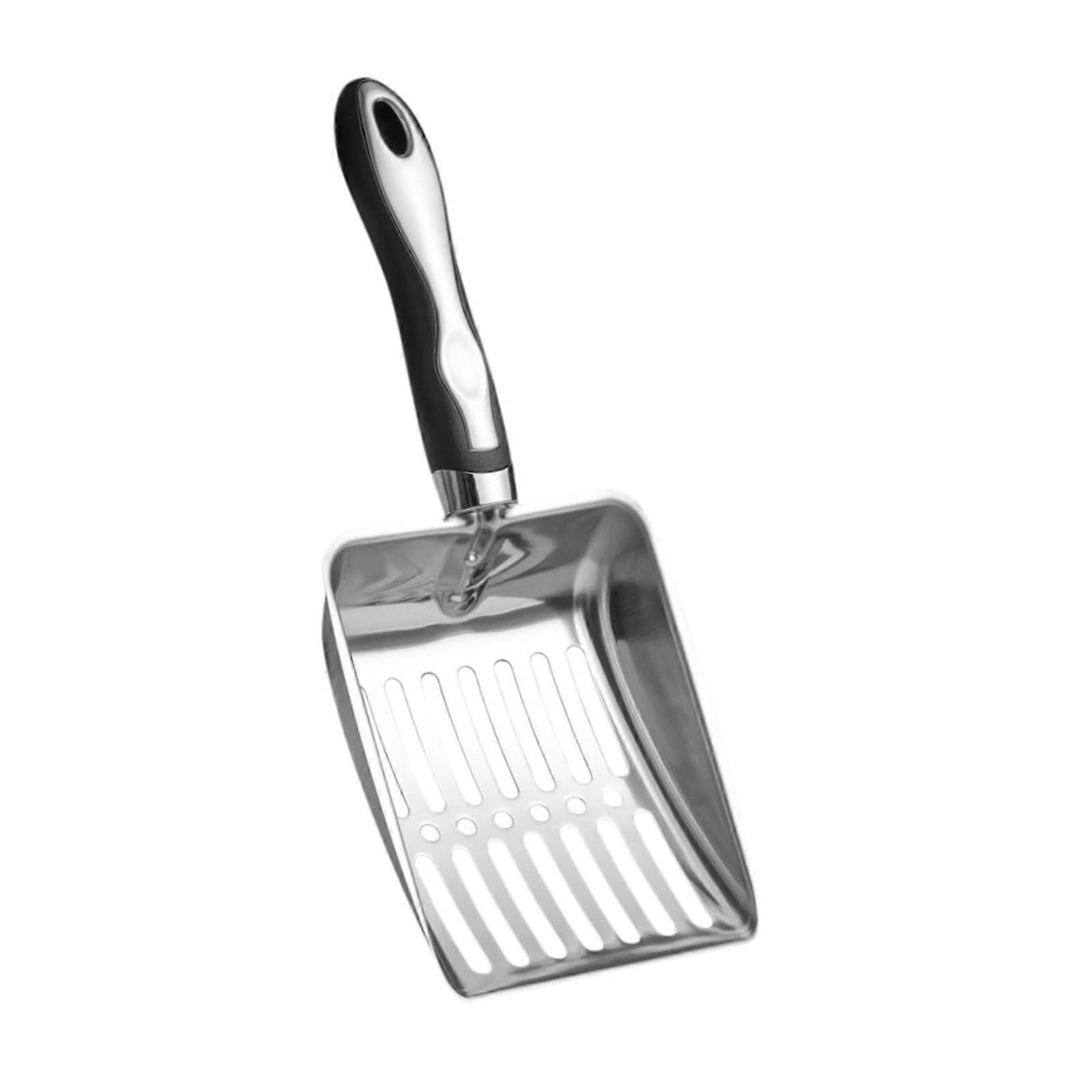 Stainless Steel Cat Litter Scoop with Deep Shovel and Hanging Hook, Durable Design for Easy Cleaning and Storage