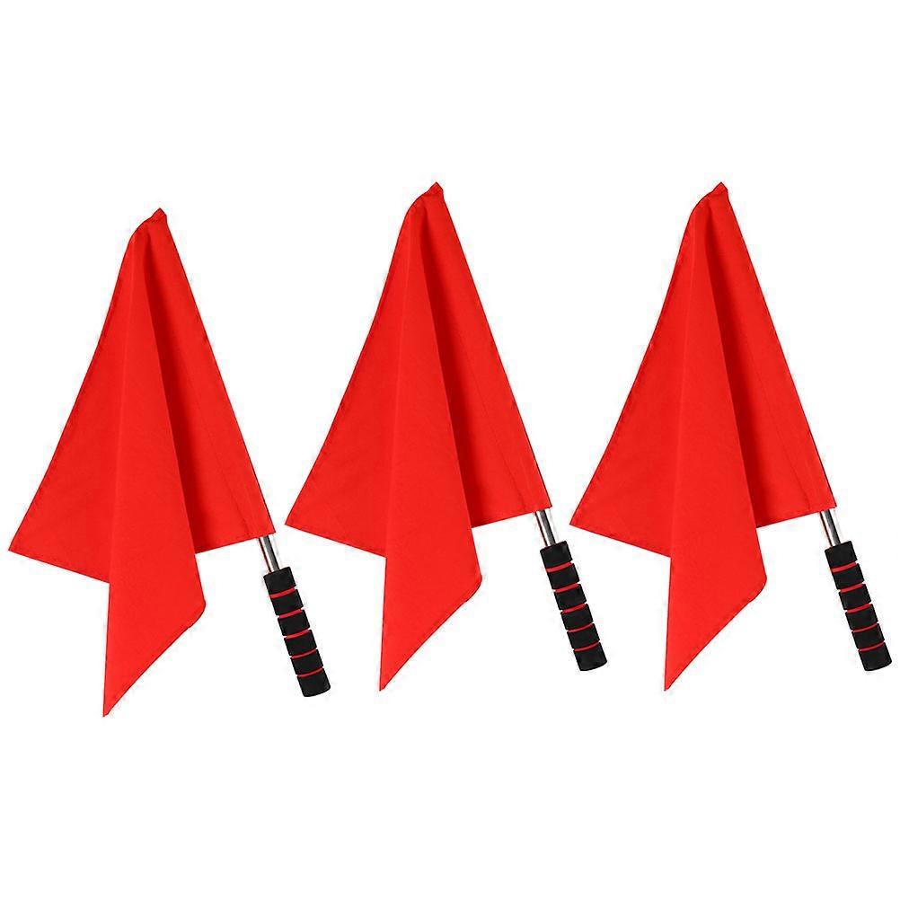 3pcs Lightweight Traffic Signal Flags with Sturdy Handle for Sports Racing, Events, and Cheerleading – Easy to Carry Hand Signal Flags for Referees