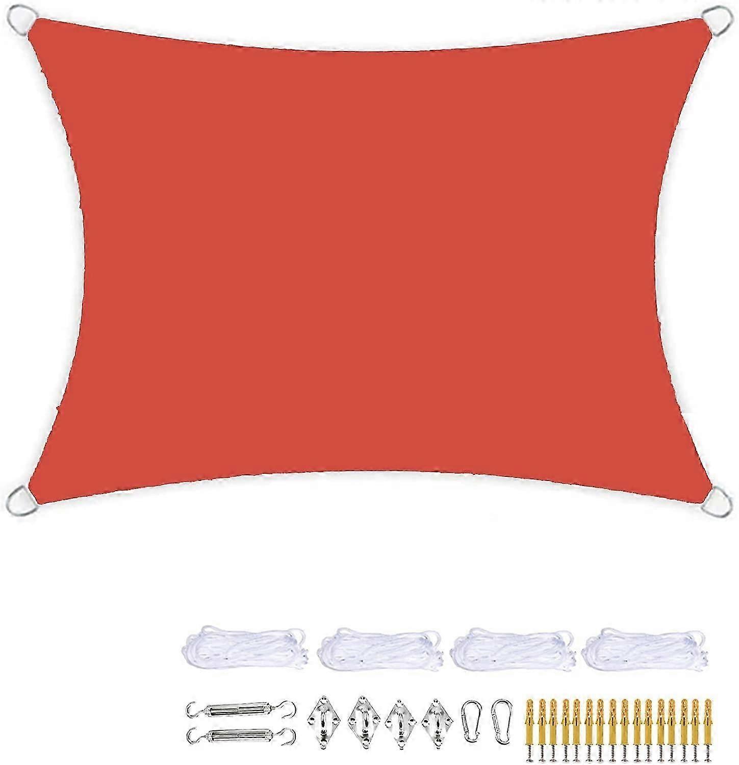 Premium 2x3m Red Shade Sail with Ropes - UV-Blocking Canopy for Gardens & Pools