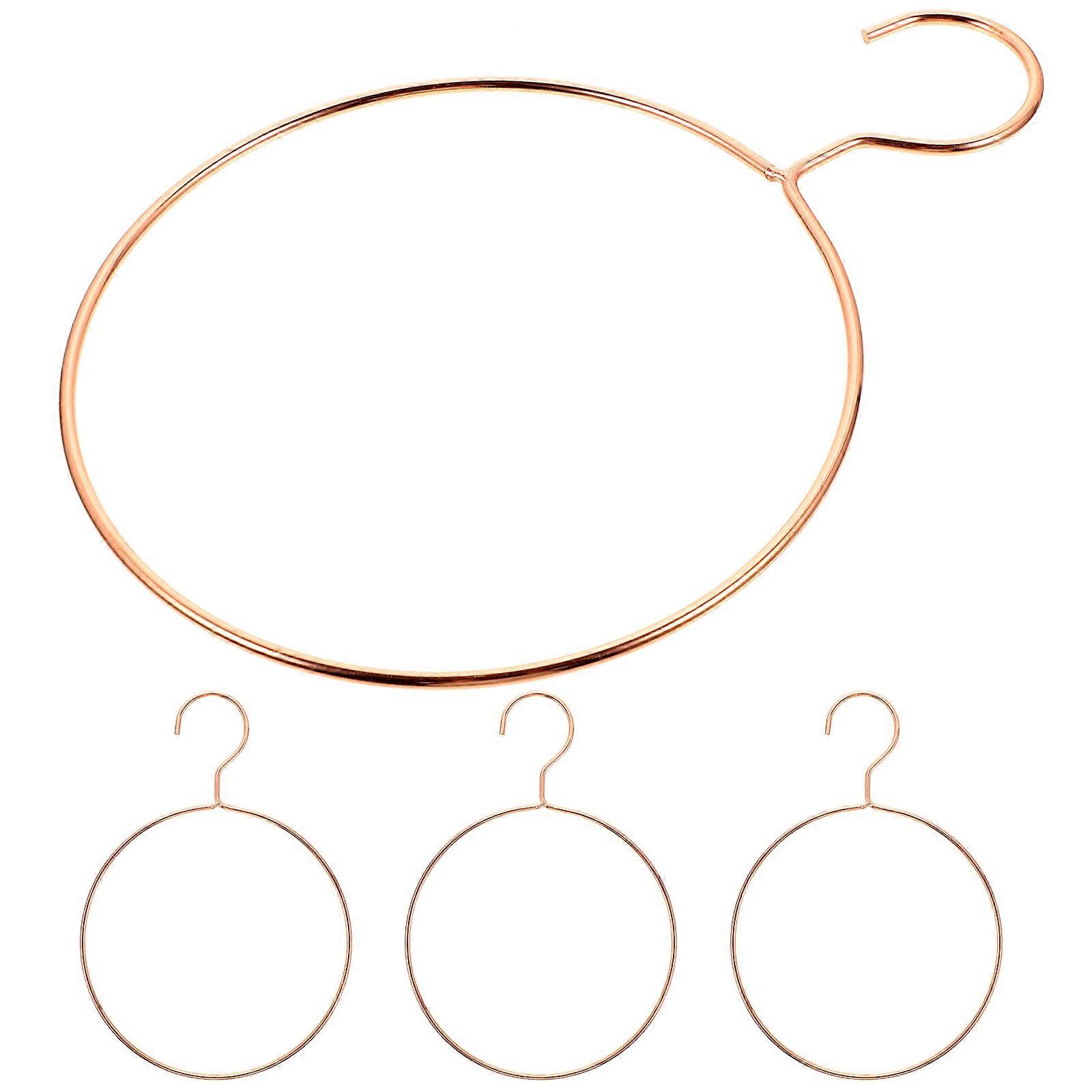 Rose Gold Iron Scarf Ring Hanger for Home with Smooth Surface and Strong Bearing 4pcs