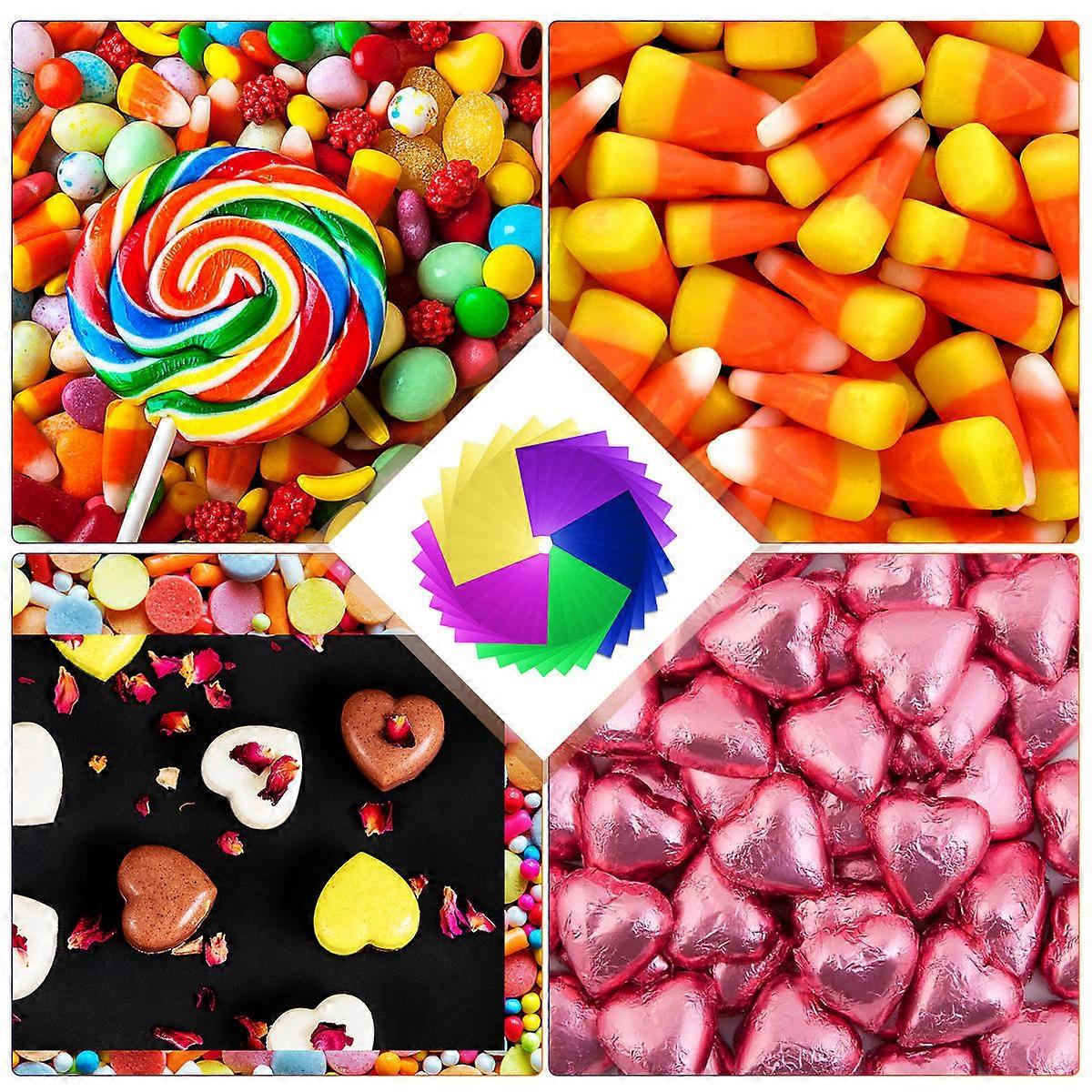 ULTNICE 5 Packs Food Grade Aluminum Foil Paper Smooth Surface Wrapping for Packaging Chocolate Candy Gift Package 8x8cm