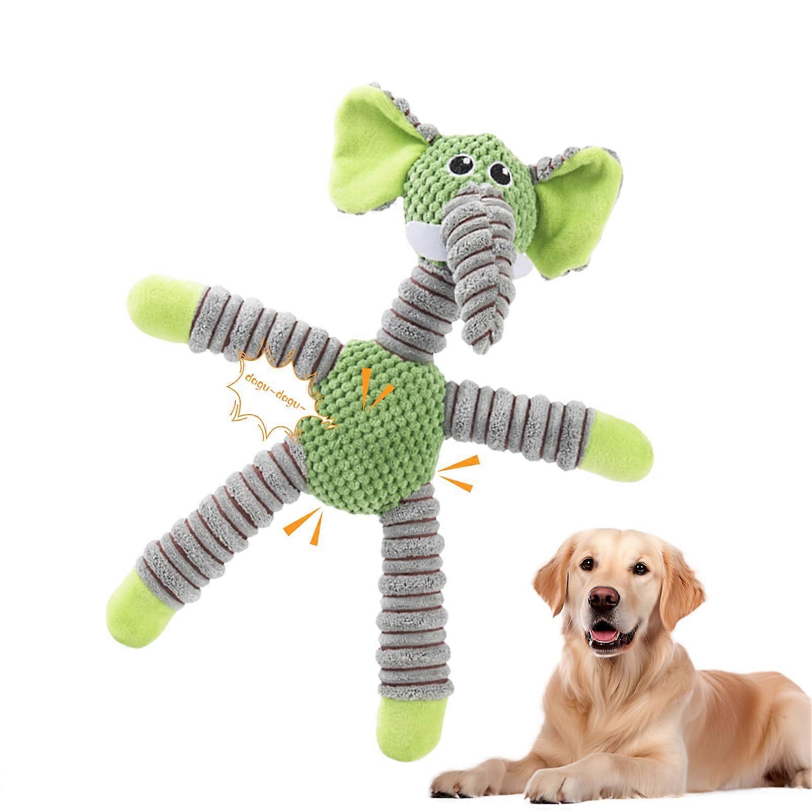 Dog Toy with Sound - Durable Plush Elephant Cuddly Chew Toy for Small, Medium, and Large Breeds, Indestructible for Aggressive Chewers