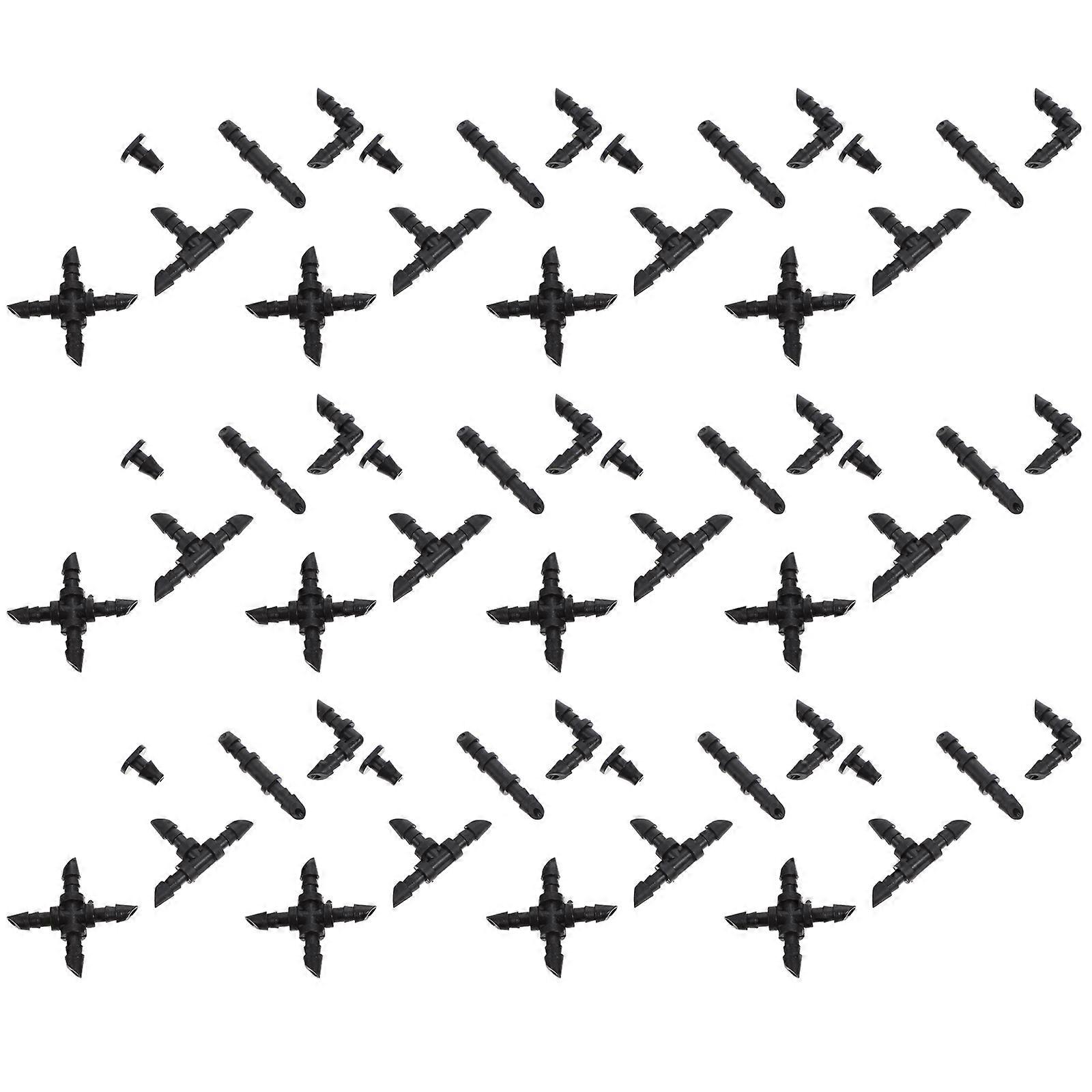 plast slange modhage fittings dryp vandingssystem dele rund sort 3,5x3,5cm befugtning køling 110stk