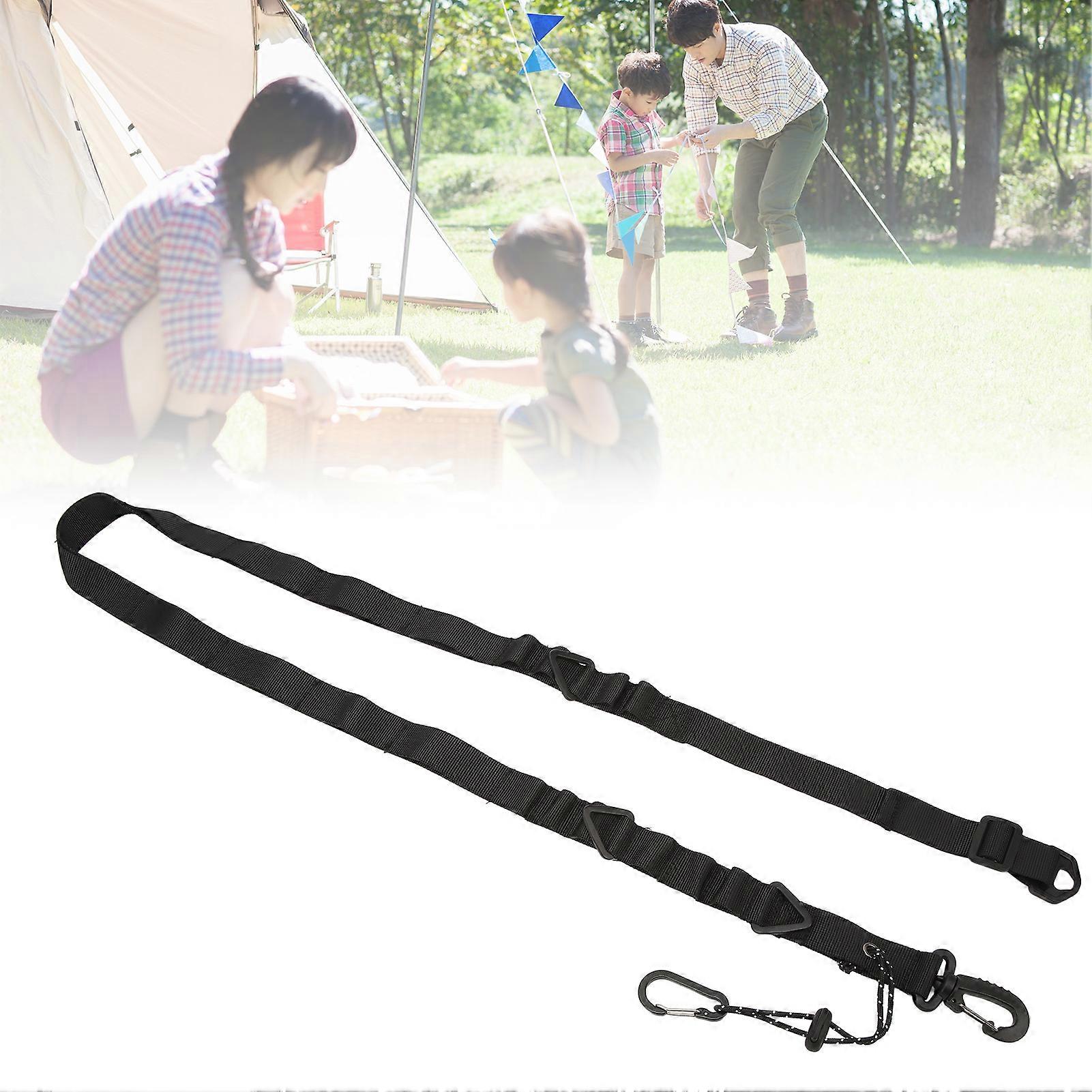 Camping Storage Strap Multifunctional Slip Resistant Nylon Shoulder Strap with Triangular Ring for Camping Accessories Black 