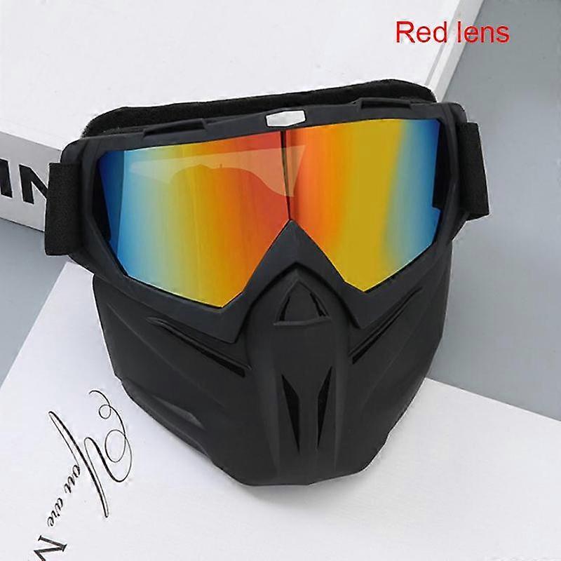 Bike Motorcycle Goggles Glasses Eye Protector Removable Face Mask Adjustable