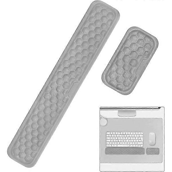 Keyboard and Mouse Wrist Rest Support Set, Ergonomic Wrist Rest for Office Home School Desk Computer Laptop Notebook (gray)