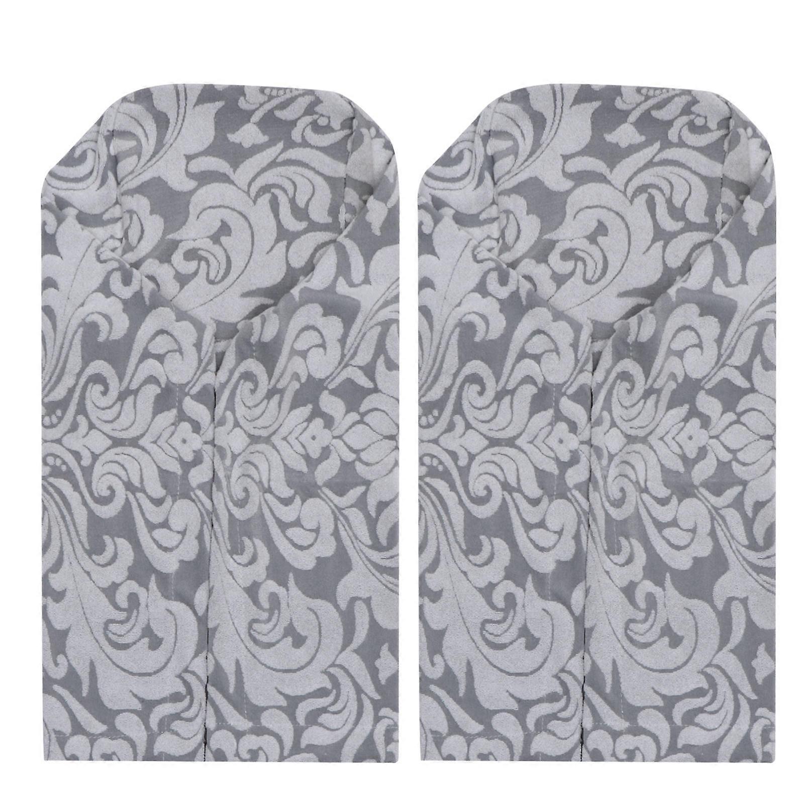 Sofa Armrest Protector Fitted Simple Style Home Decor Office Use 2Pcs Polyester Fiber 45x27CM Light Grey