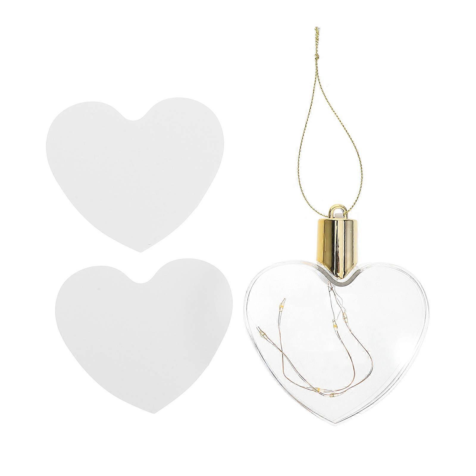 DIY Sublimation Ornaments with LED Lights for Christmas Decoration Transparent Plastic and Paper 1 Set