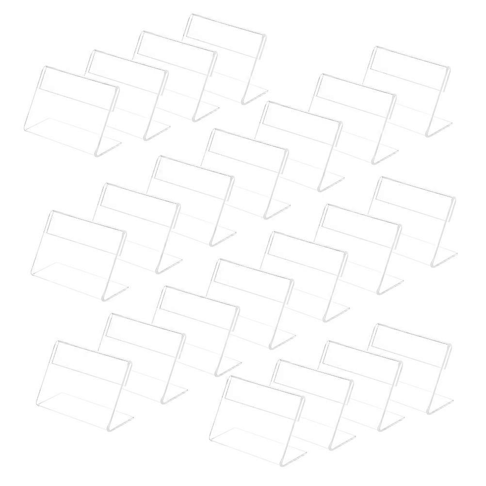 30 Pcs Clear Acrylic L Shape Small Sign Holder for Name Cards Prices Tags Mini Food Labels Retail Display Stand