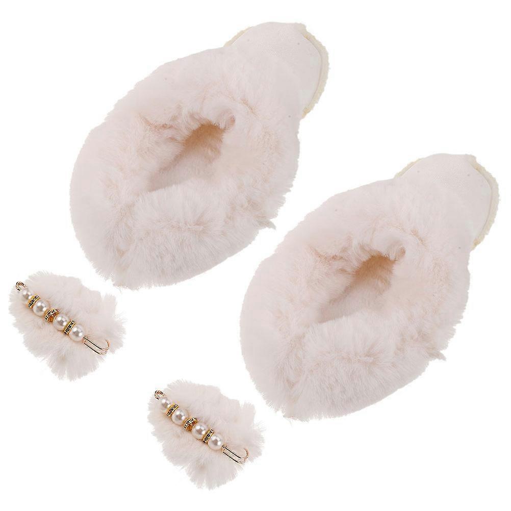 Winter Slippers Liner with Plush Furry Insulation Removable Washable Inner Soles for Hiking Skiing Outdoor Activities Windproof