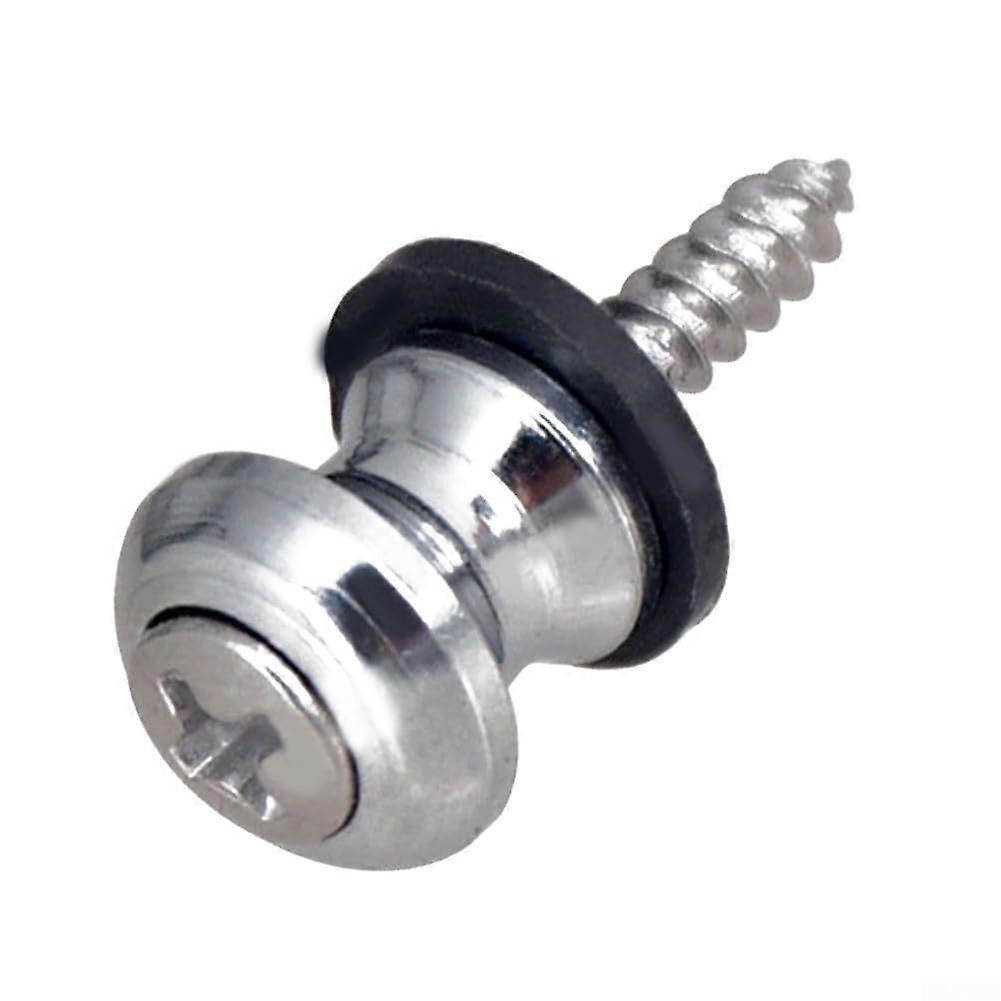 Locking system for guitar and ukulele for secure fastening during practice or performance (Silver)