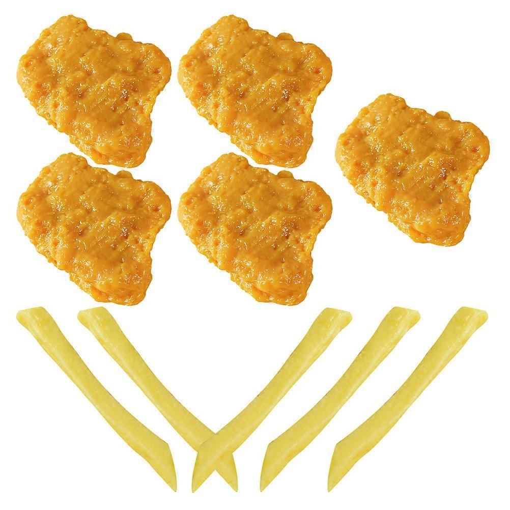 1 Set of Artificial Fried Chicken Nuggets Model Fake French Fries Artificial Food Model