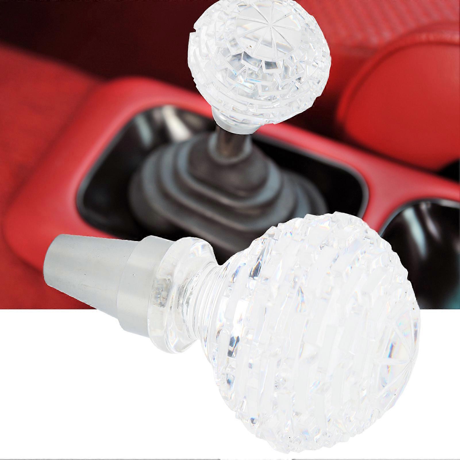 Crystal Gear Shift Lever Knob Ball Shape Universal for Manual Transmission Car with 3 AdaptersType B 