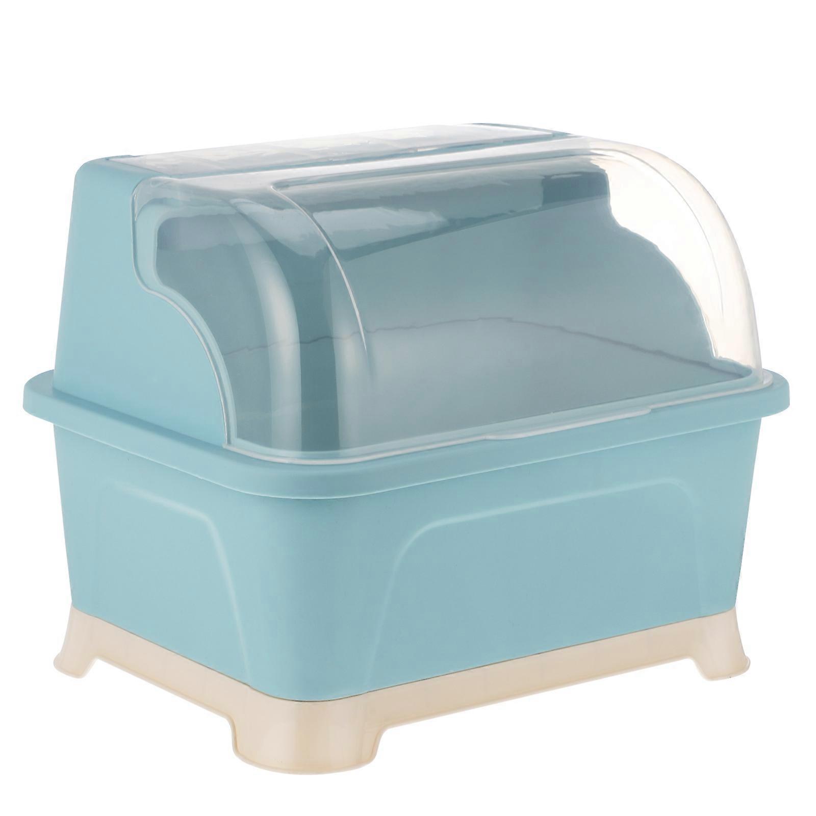Kitchen Cutlery Drain Box 1Pack For Household Users With Cover 36x28x28cm Eco-Friendly Plastic Design