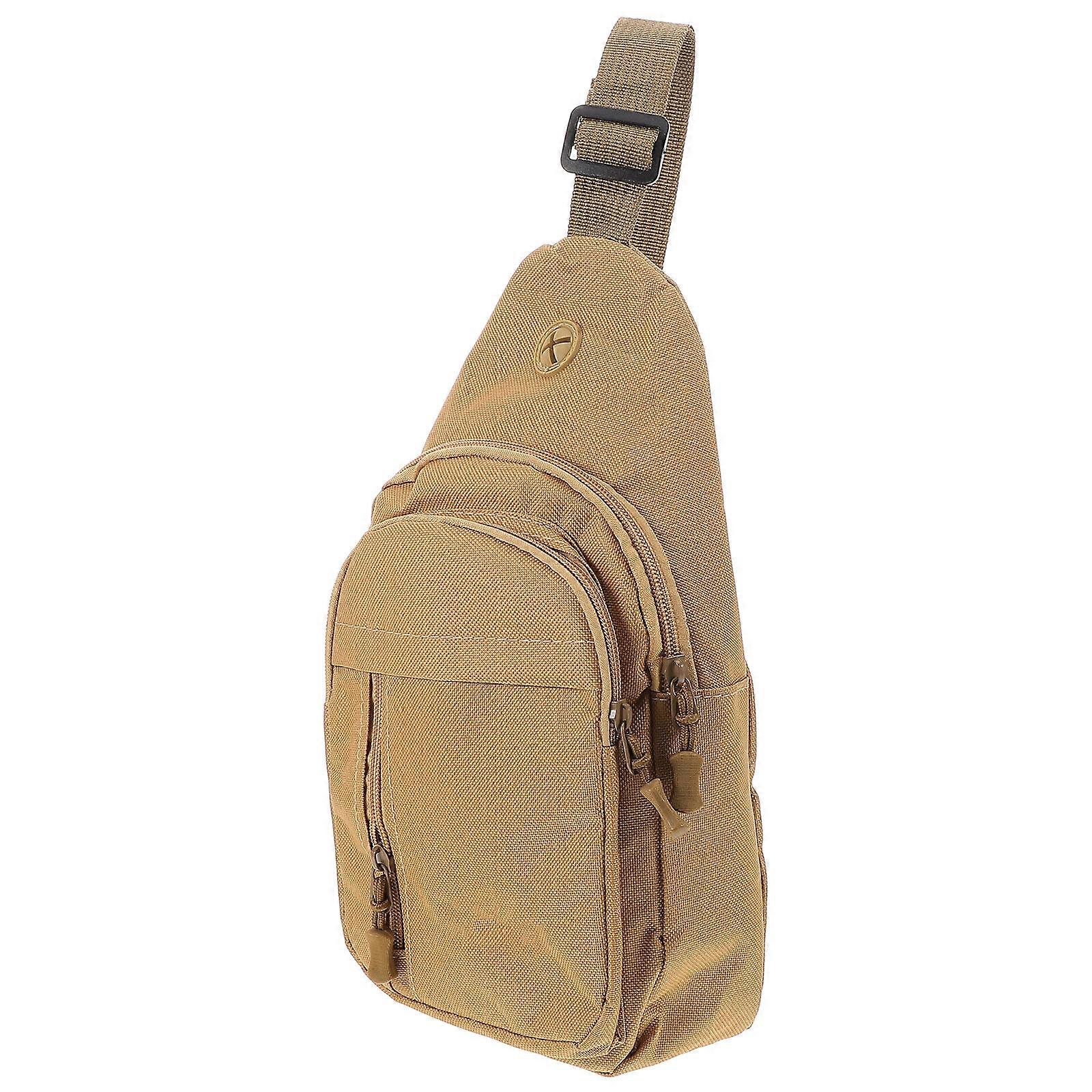 Multi-functional Chest Bag For Outdoor Activities Fishing Running And Hiking 11.4X7.9X0.2 In Khaki 1Set