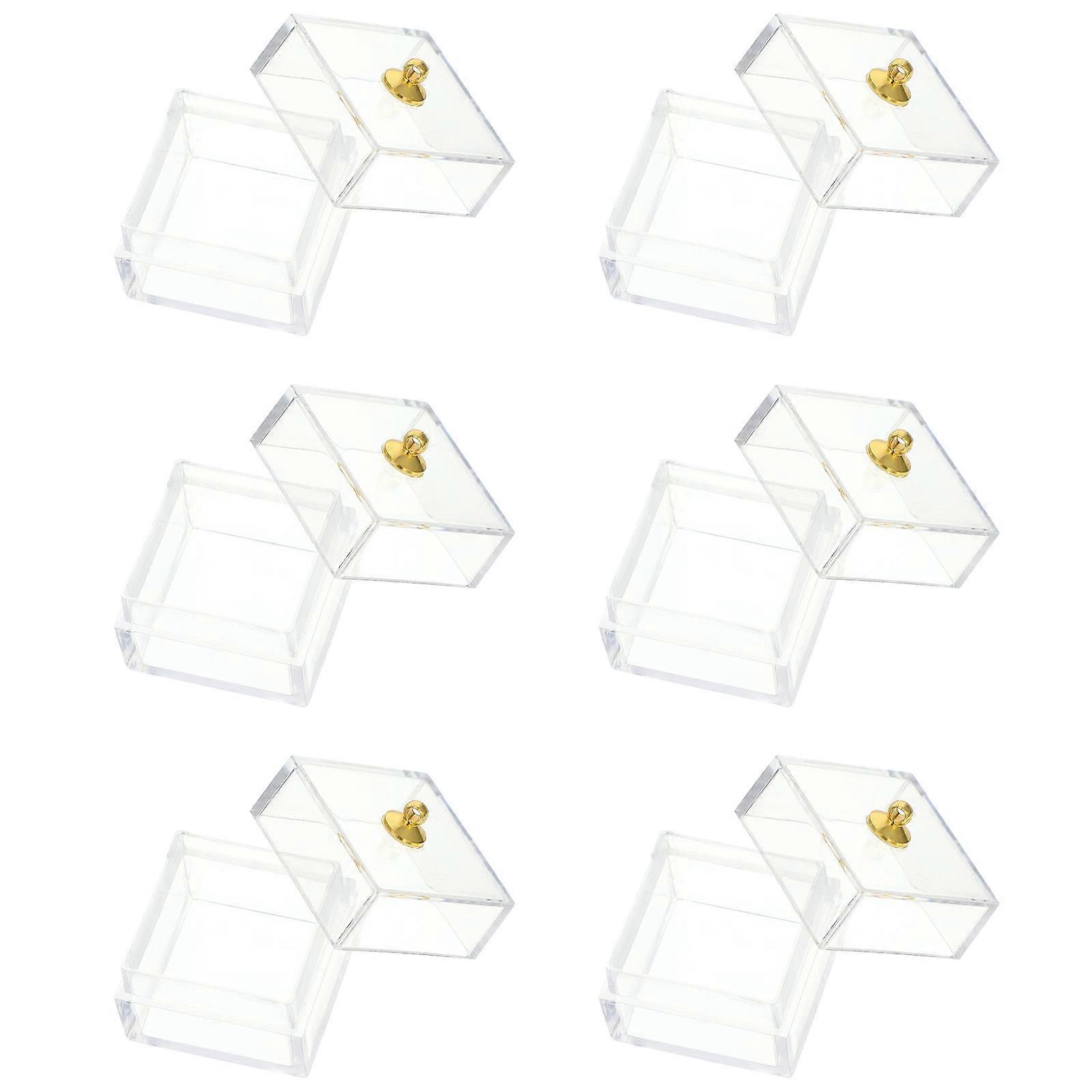 Transparent Mini Candy Display Boxes 10pcs Set Dollhouse Ornament Storage Cases for DIY Decor & Landscaping Props