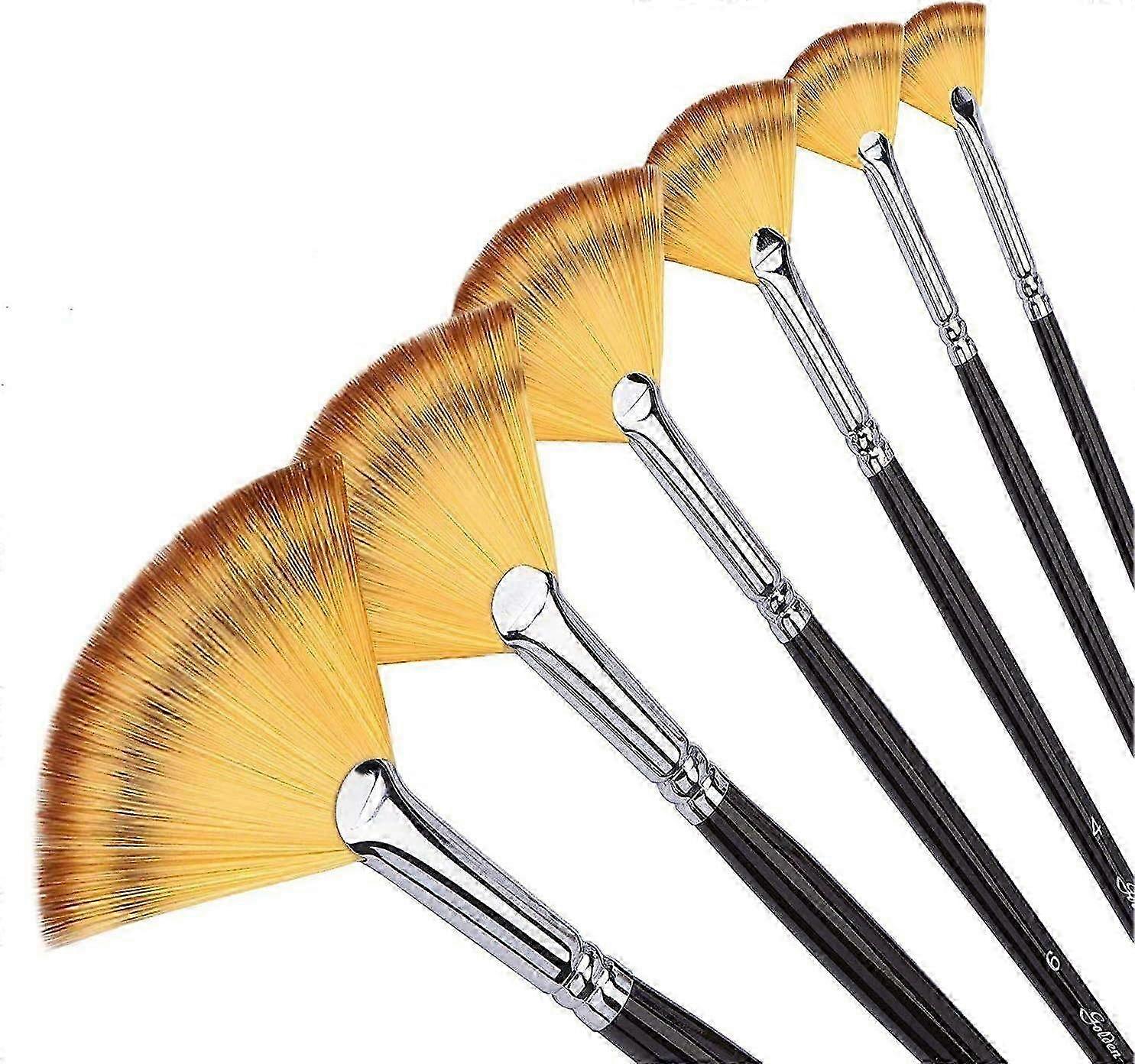 Soft Hog Bristle Fan Brush Set - Professional Quality Brushes for Painting, Art, and Crafts